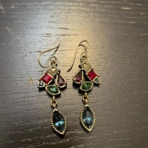 Vintage Patricia Locke Gold Tone Earrings with Swarovski Crystals